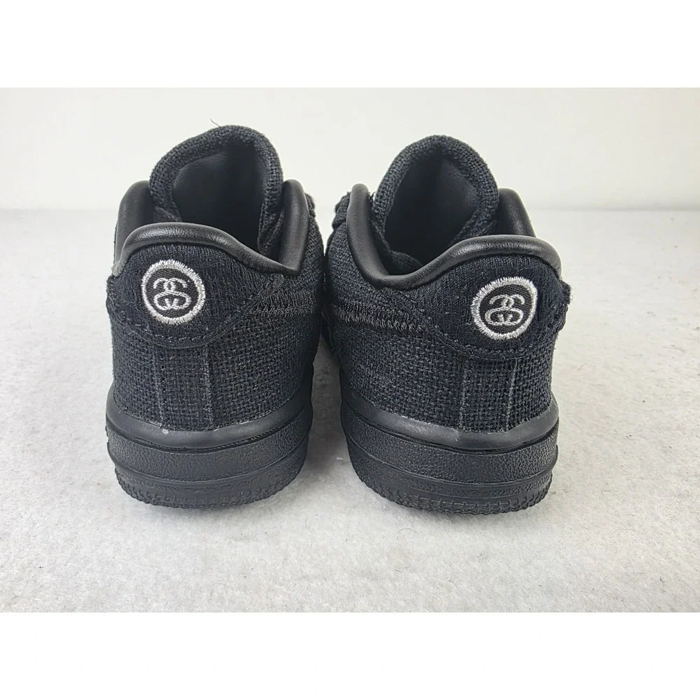 Nike x Stussy Air Force 1 Low Triple Black‎ TD Toddler Size 10C DC8306-001